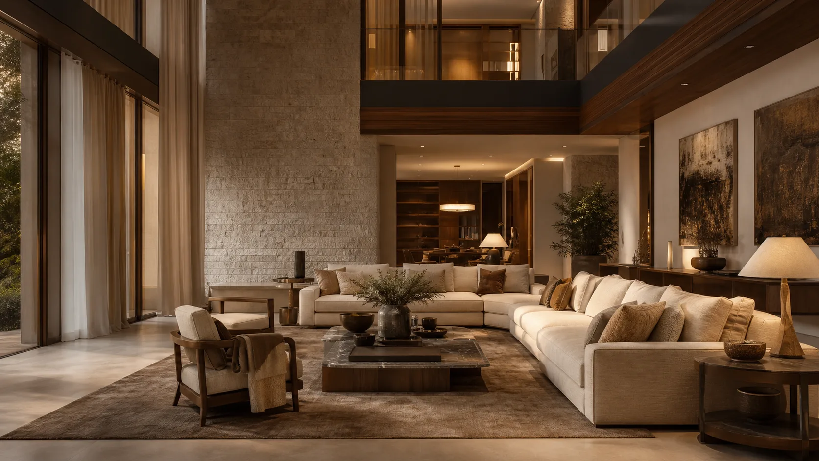 Wood Decor luxury living room